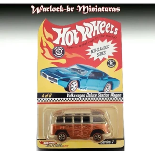 Hot Wheels 2007 HWC/RLC Exclusive Neo Classics Series 07 - Extremamente Rara - Volkswagen Deluxe Station Wagon - Edição Limitada 2046 de 10000 unidades no mundo - Pneus Red Line - Pintura Spectraflame - 1:64 - Lacrado na cartela.