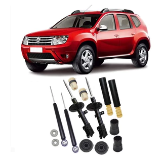 Par Amortecedor + Kit Duster 1.6 Dianteira E Traseiro