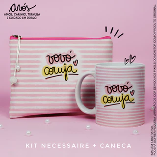 Kit Personalizado Necessaire e Caneca | Dia dos Avós - Presente Avó - Vovó - Coruja