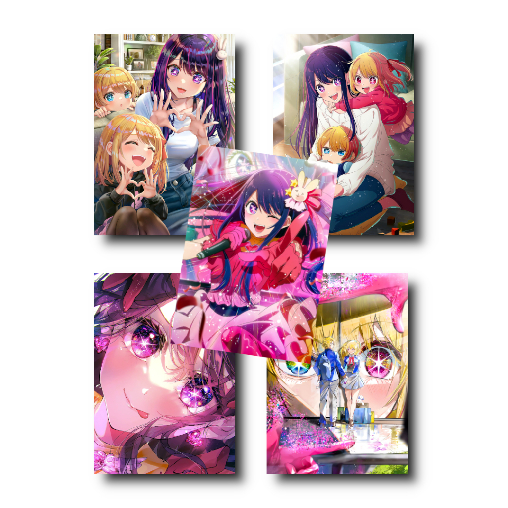 Placa Decorativa Oshi no Ko Ai Hoshino Quadro Mdf Com Borda Borda Infinita + Fita 3M