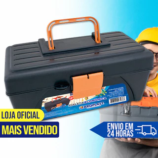 Maleta Caixa Ferramentas Pesca Econômica Organizadora Plástica Pescaria Construção Ferramentas Com Bandeja Arqplast