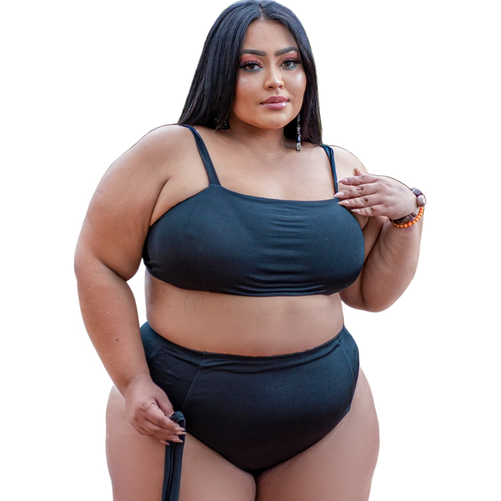 KIT C/ 2 Biquini plus size 2 em 1 top plus calcinha cintura alta nova  coleção do verão 2024