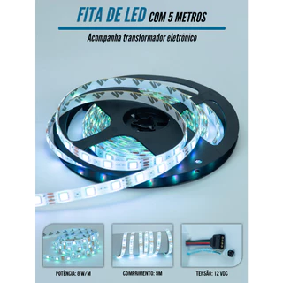 Fita LED 5M-16 Cores RGB com Controle COM FONTE
