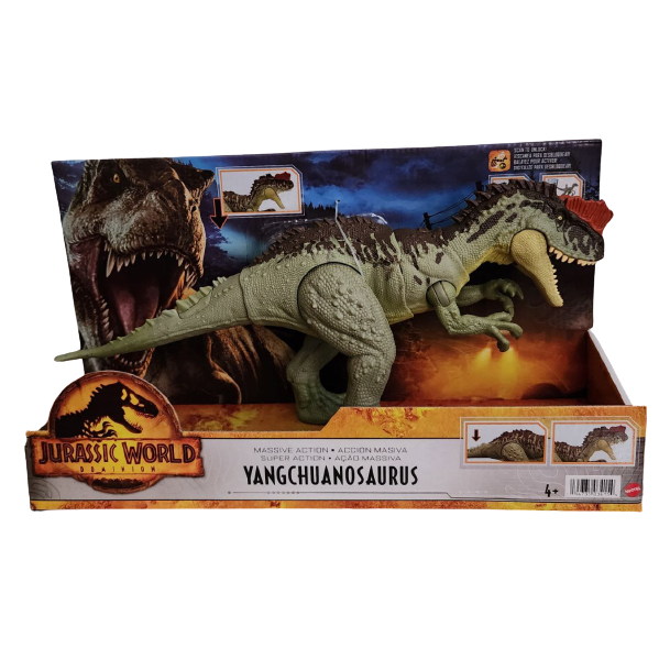 Figura Jurassic World Dominion Yangchuanosaurus con Acción de Batalla – El Guante de Guslutt