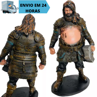 Boneco Thor de Resina com Martelo God of War Ragnarok Colecionavel Estátua Colecionável Decoração
