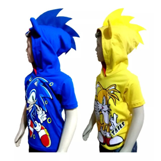 Camiseta Infantil Tails amarela Sonic infantil fantasia menino