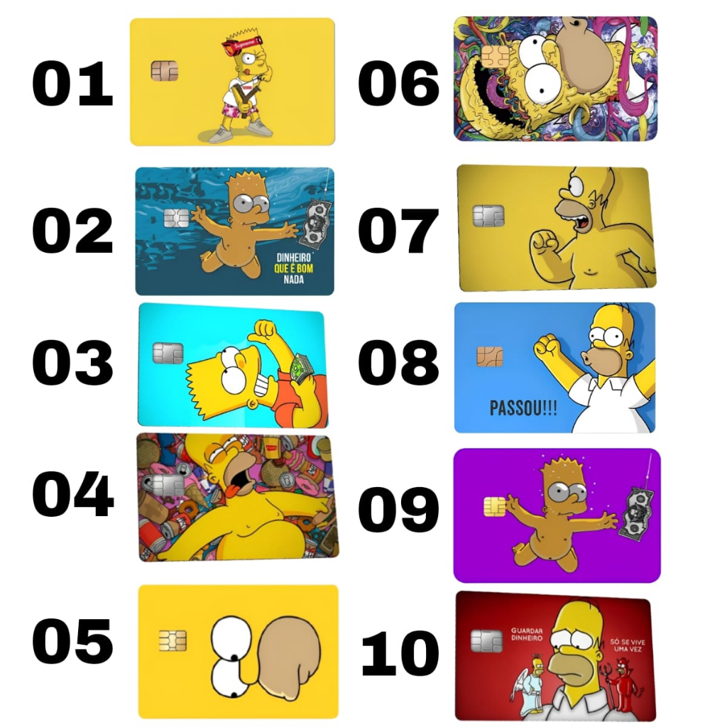 Adesivo De Cartão De Crédito E Débito Personalizado Simpsons Shopee Brasil 7813