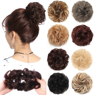 Faixa Elástica Com Cabelo Coque Messy Scrunchie Chinhar Elastic Band Messi Postiços Donut Para As Mulheres Crianças