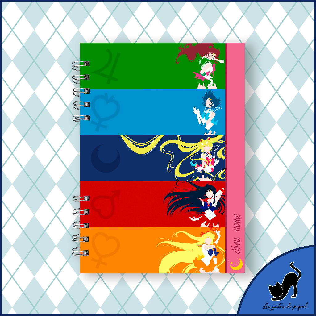 Caderno personalizado com marcador de páginas - Sailor Moon | Shopee Brasil