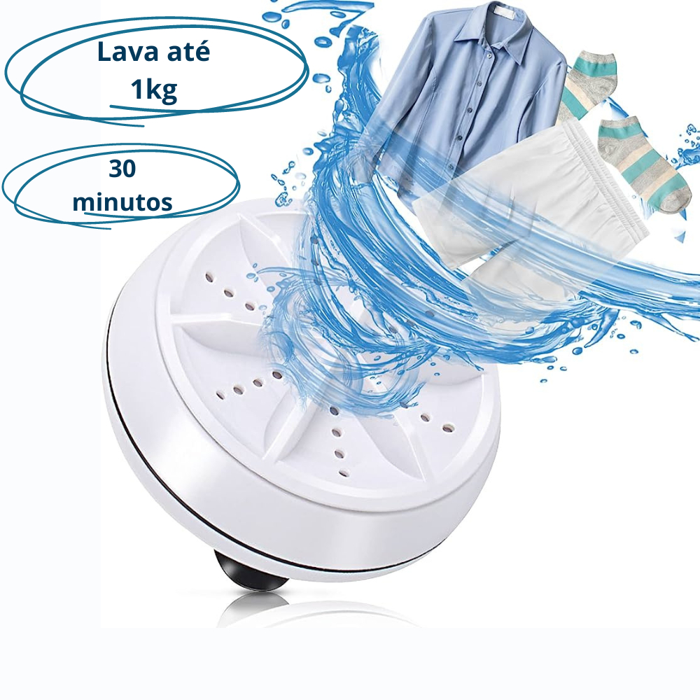 Mini Máquina de Lavar Roupas Lava 1kg em 30 minutos para Balde Portátil USB
