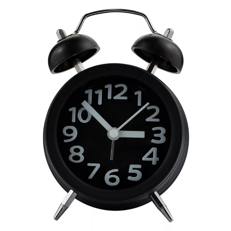 Relógio Despertador Antigo Retra Alarme Sino Alto De Mesa