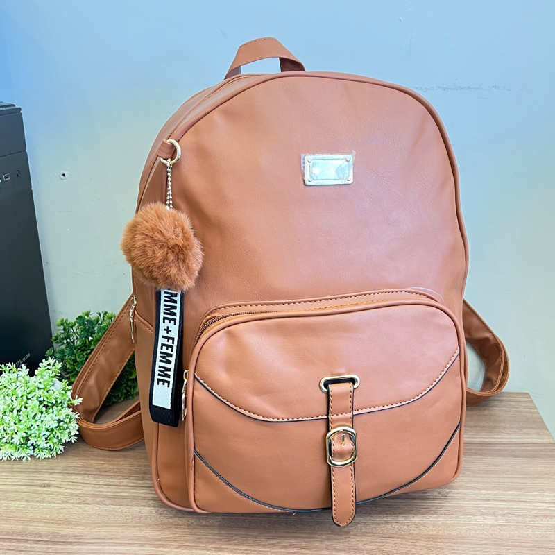 Mochila Feminina de Couro Sintético Grande para Escola, Trabalho e ...
