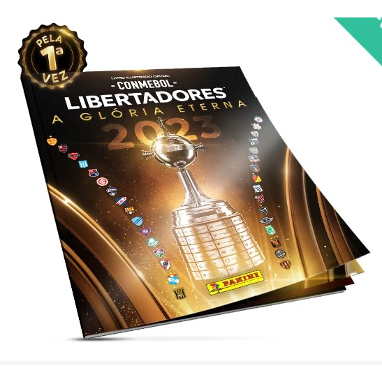 CONMEBOL LIBERTADORES 2023 - Álbum Capa mole com 6 figurinhas extras + 50 FIGURINHAS ( que podem ser abertas para escolher )