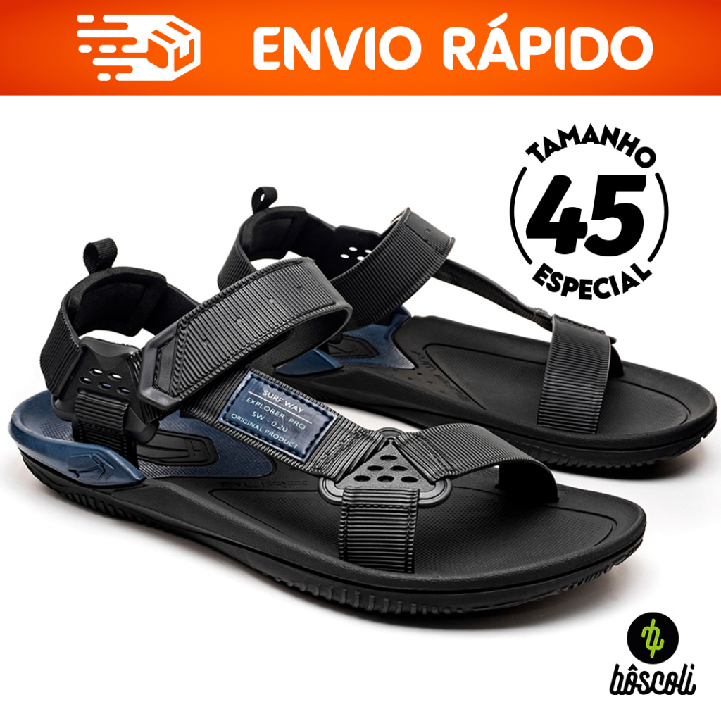 Papete Sandália Trilha Masculino Adventure Confortável Tamanho Especial ...