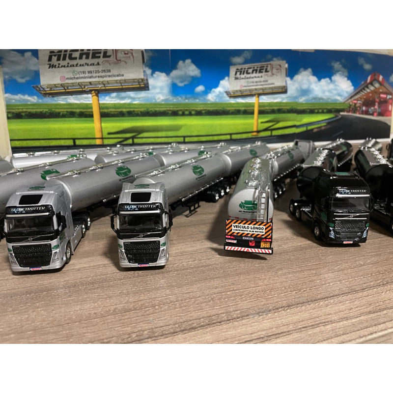 Miniatura carreta tanque Bitrem escala 1/64 | Shopee Brasil
