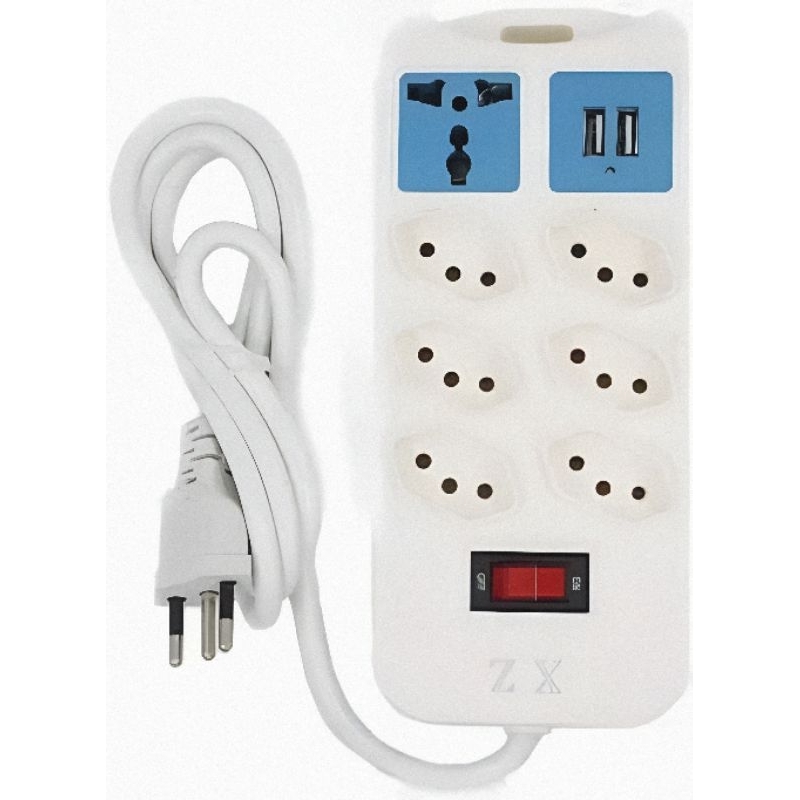 extensão elétrica 7 tomadas 2 usb bivolt filtro de linha régua 2 metros