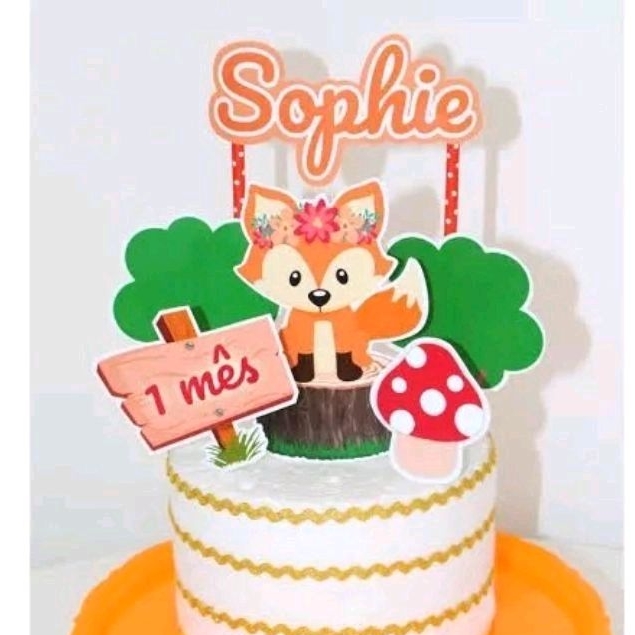 Dois topos de bolo personalizados e 30 Toppers de docinhos | Shopee Brasil