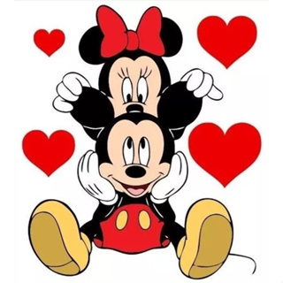 Adesivo Vinil tema Minnie e Mickey para decoração de superfícies lisas como Geladeiras / Paredes / Armários