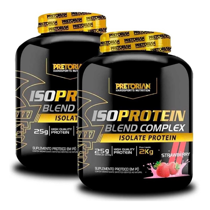 2x Whey Protein Isoprotein Blend Complex 2kg Pretorian – Morango