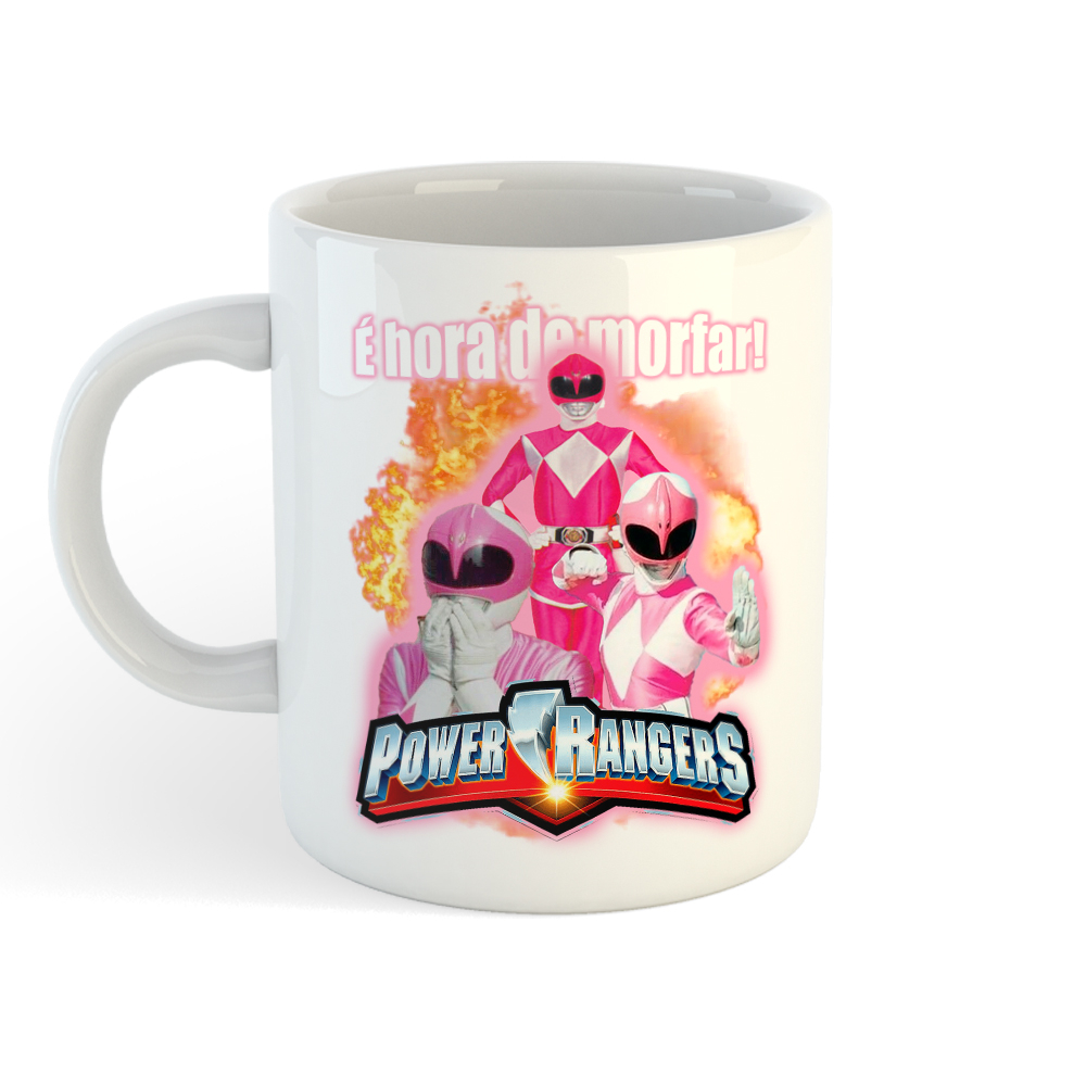 Caneca Power Ranger Rosa - É hora de Morfar - Em porcelana 325ml - Estampa  exclusiva - Meme | Shopee Brasil