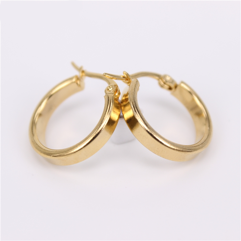 Par de Brincos Argola Feminino Aço Inoxidável antialérgico banhado ouro 18k