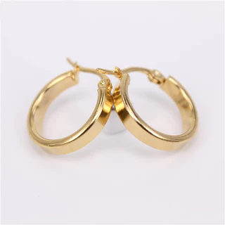 Par de Brincos Argola Feminino Aço Inoxidável antialérgico banhado ouro 18k