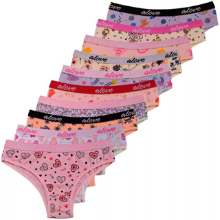 Kit 10 Calcinha Infantil Juvenil Menina de algodão cós personalizado Cotton