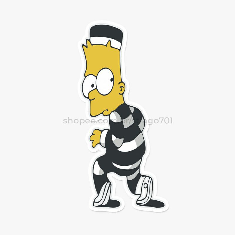 Adesivo Bart Simpson Com Roupa De Prisioneiro Shopee Brasil