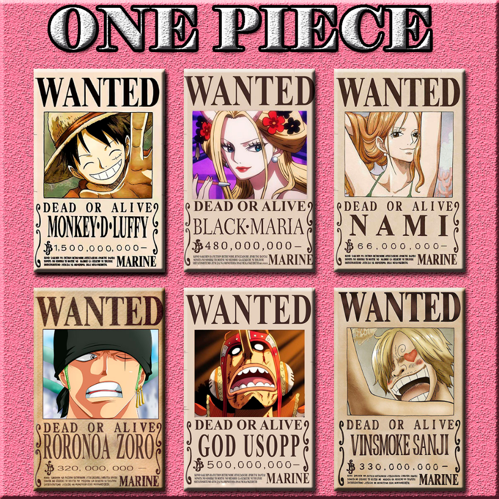 Placas Decorativas Anime One Piece Wanted Colletion Quadro Para