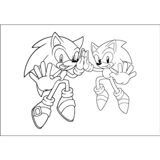 50 Desenhos Para Pintar e Colorir Sonic - Folhas A4 Sulfite