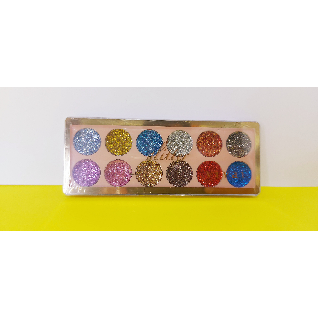 Paleta De Sombras Gliter Cores Vivai Shopee Brasil