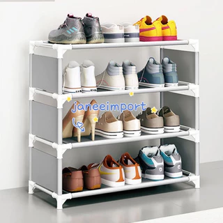 Sapateira de plástico 4 andares Desmontavel Organizador Sapato Prateleira 55 x 44 x 24 cm