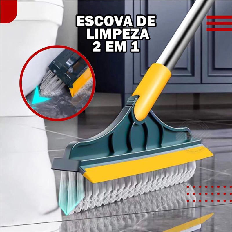 Vassoura De Limpeza Escova Esfregão 2 Em 1 Vassoura Rodo 4042 Chão ...