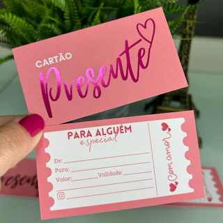 Cartões de Vales Presente Personalizados para Imprimir