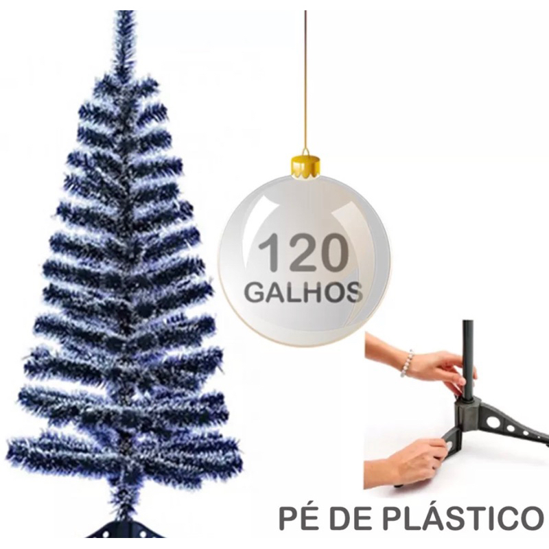 Árvore de Natal Pinheiro Neve Luxo 1,80m 650 Galhos Flocos de Neve  1,20m/1,50m/1,80m/2,10m