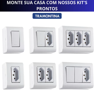 Tramontina Conjunto Kit Caixa de Sobrepor Tomada e Interruptor Liz Flex Completa