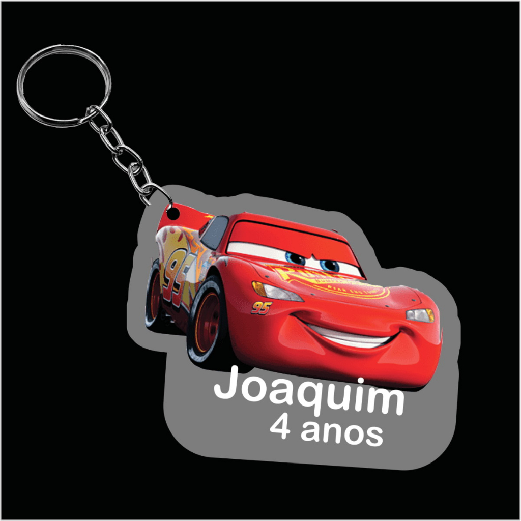 Chaveiro Carros Mcqueen Personalizado embalado com saquinho ...