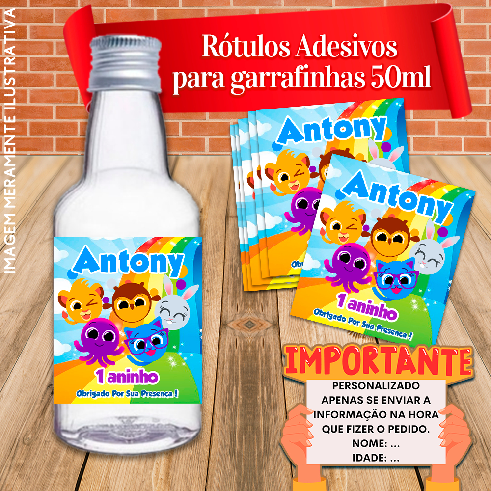 Rótulos Adesivos Personalizadas para Garrafinhas de 50ml 4x5cm ...