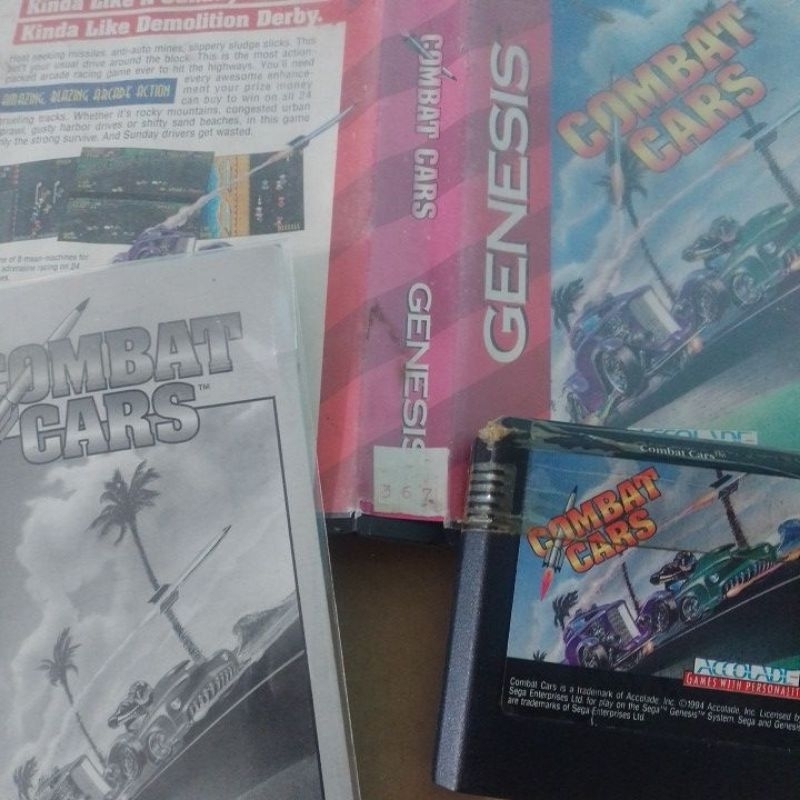 Jeu Vidéo Combat Cars Pour Sega Mega Drive - Version PAL - Testé Et Nettoyé - Bon état