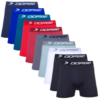Kit 10 Cuecas Boxer Microfibra Dorbe Não Enrola Original Masculina Cueca Box Masculino Adulto Neutro Preta Sortido Confortável