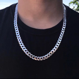 Corrente Masculina Prata mista gravação 925 70cm 8mm