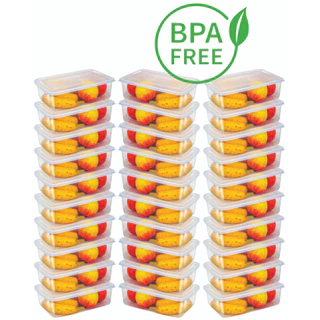 Kit 30 Potes 500 Ml Transparente Marmita Fitnees Bpa Free organizador de alimentos