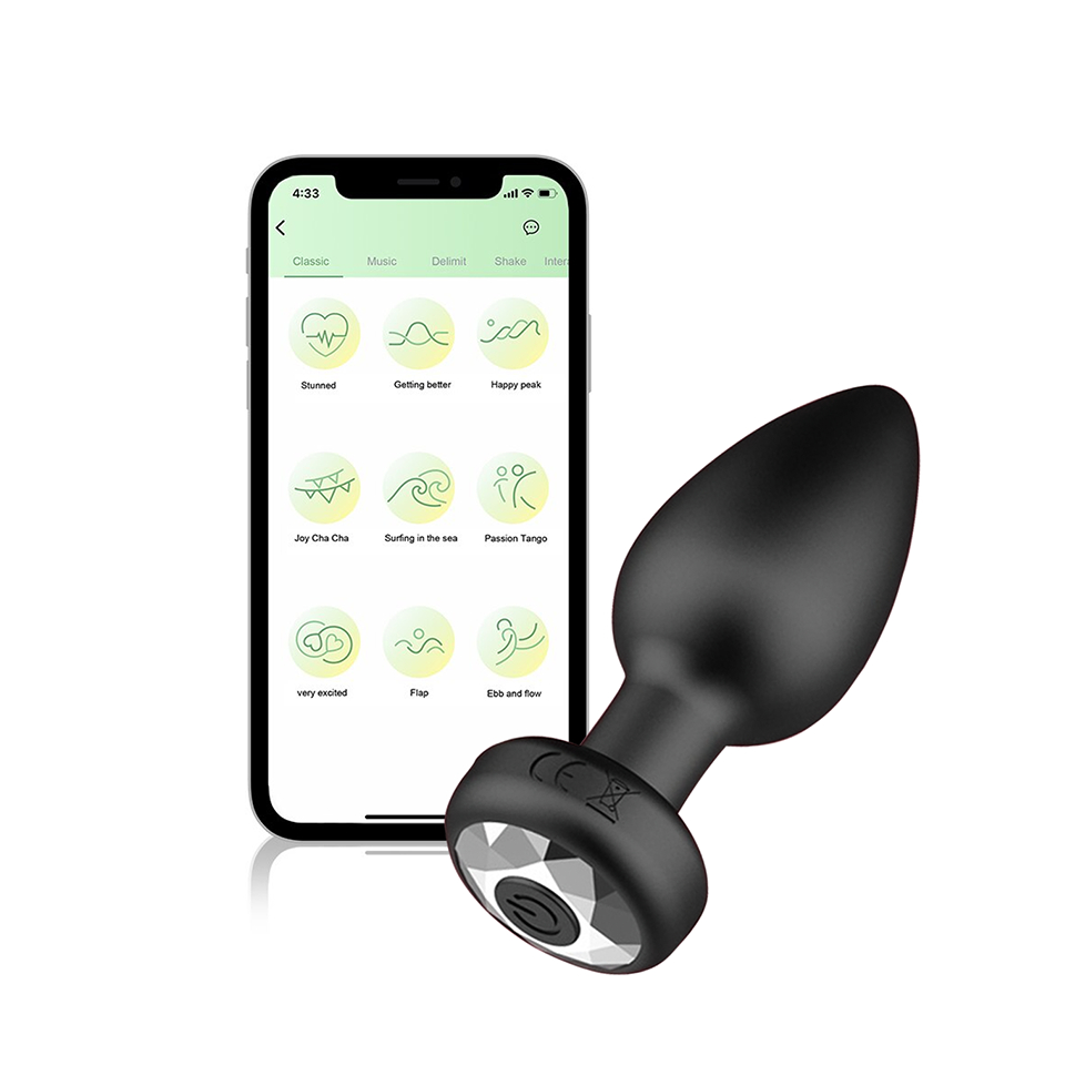 Plug anal vibrador bluetooth controle no celualr 10 modos de vibração GS-APP