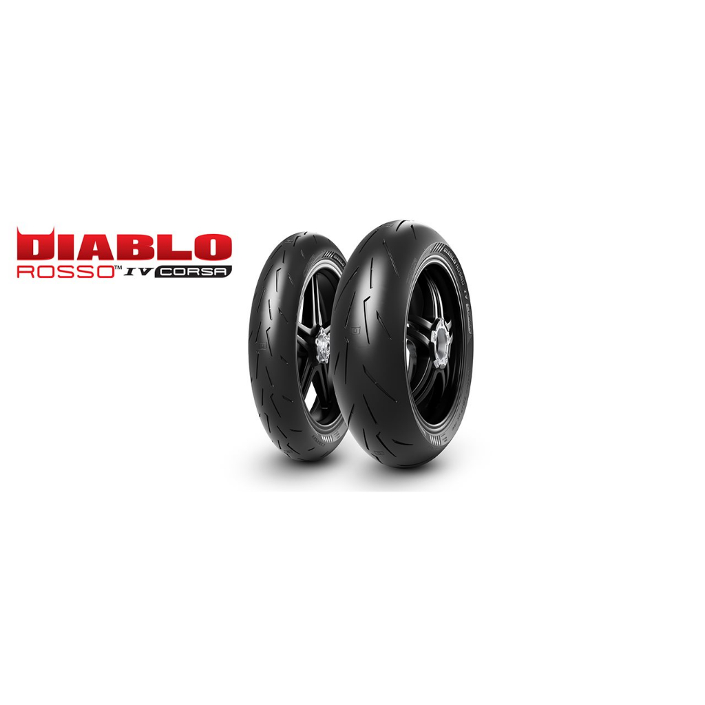 Par de Pneus Moto Pirelli Diablo Rosso IV Corsa 120/70-17 TL + 180