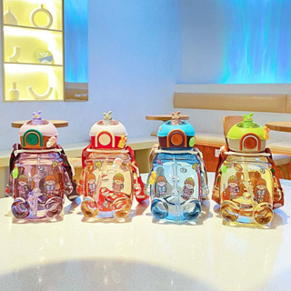 garrafa Infantil de água 1L Garrafa De Água De Espremer Com Adesivos