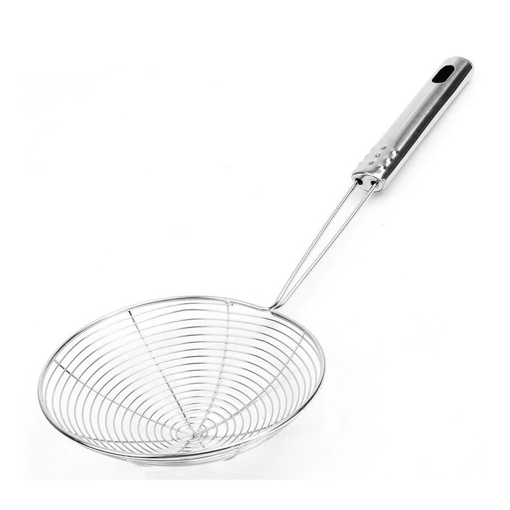 Peneira Escumadeira de Fritura em Aço Inox
