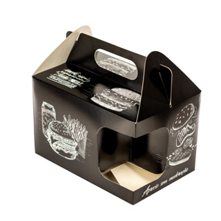 Maleta Delivery Kit para Combos e Lanches - com suporte para refrigerante - Várias Cores - 100 unidades