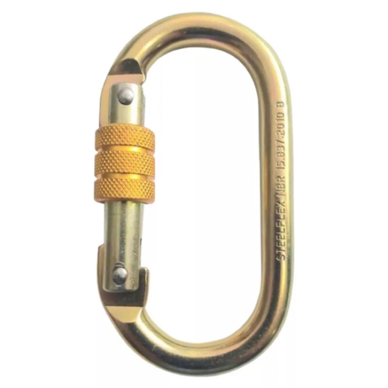 Mosquetao Oval Aço - Rapel - Trabalho Em Altura - Ancoragem - 25kn Ce En