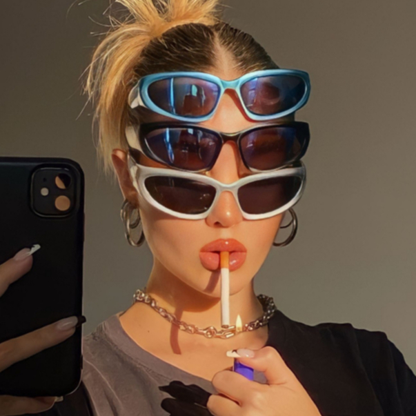 Óculos de Sol Feminino Y2K Ref Balenciaga Moda Punk