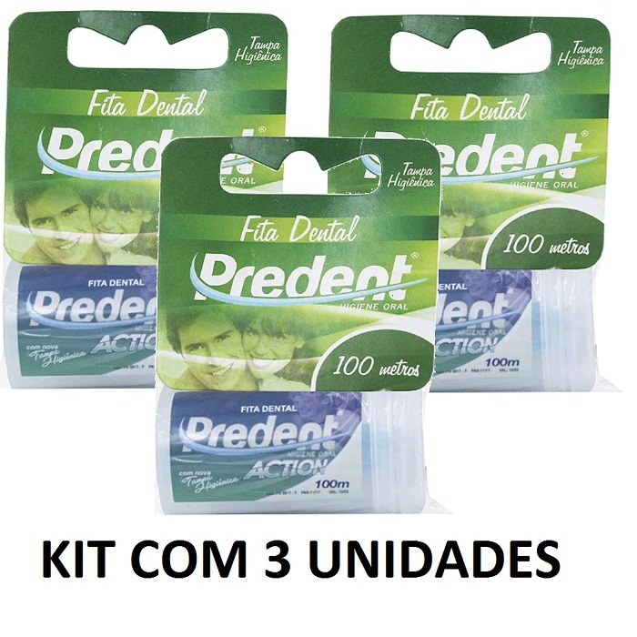 PREDENT FITA DENTAL 100M KIT COM 3 UNIDADES | Shopee Brasil